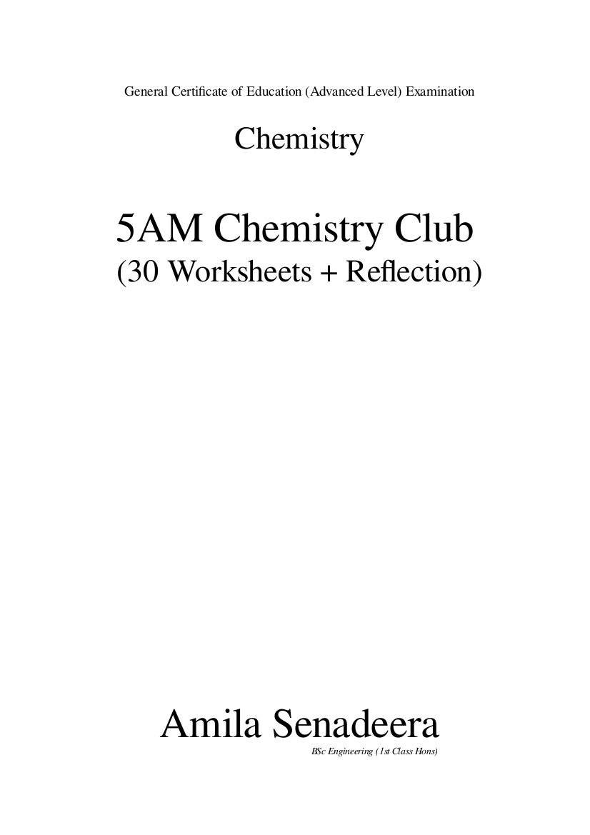 5AM Chemistry Club: Volume 01 – Grade 12 First Term